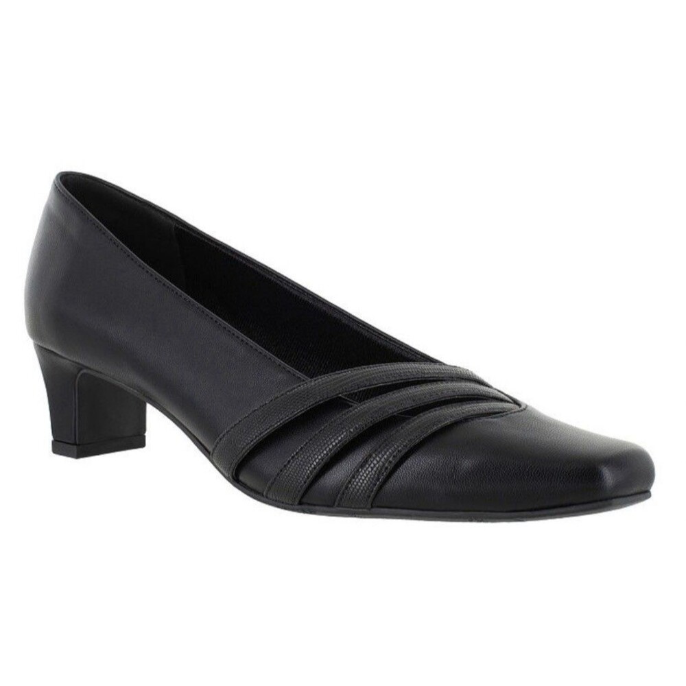 Easy Street Entice Pumps Women's Black Square Toe Slip On Size 9.5M